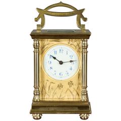 Brass Cased Carriage Clock in the Art Nouveau Style