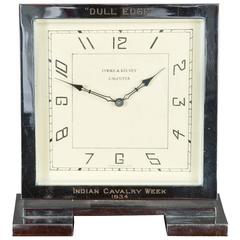 Antique Art Deco Chrome Mantel Clock