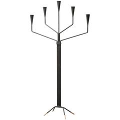 Large 1950s Brass and Iron Candelabra, by Gunnar Ander