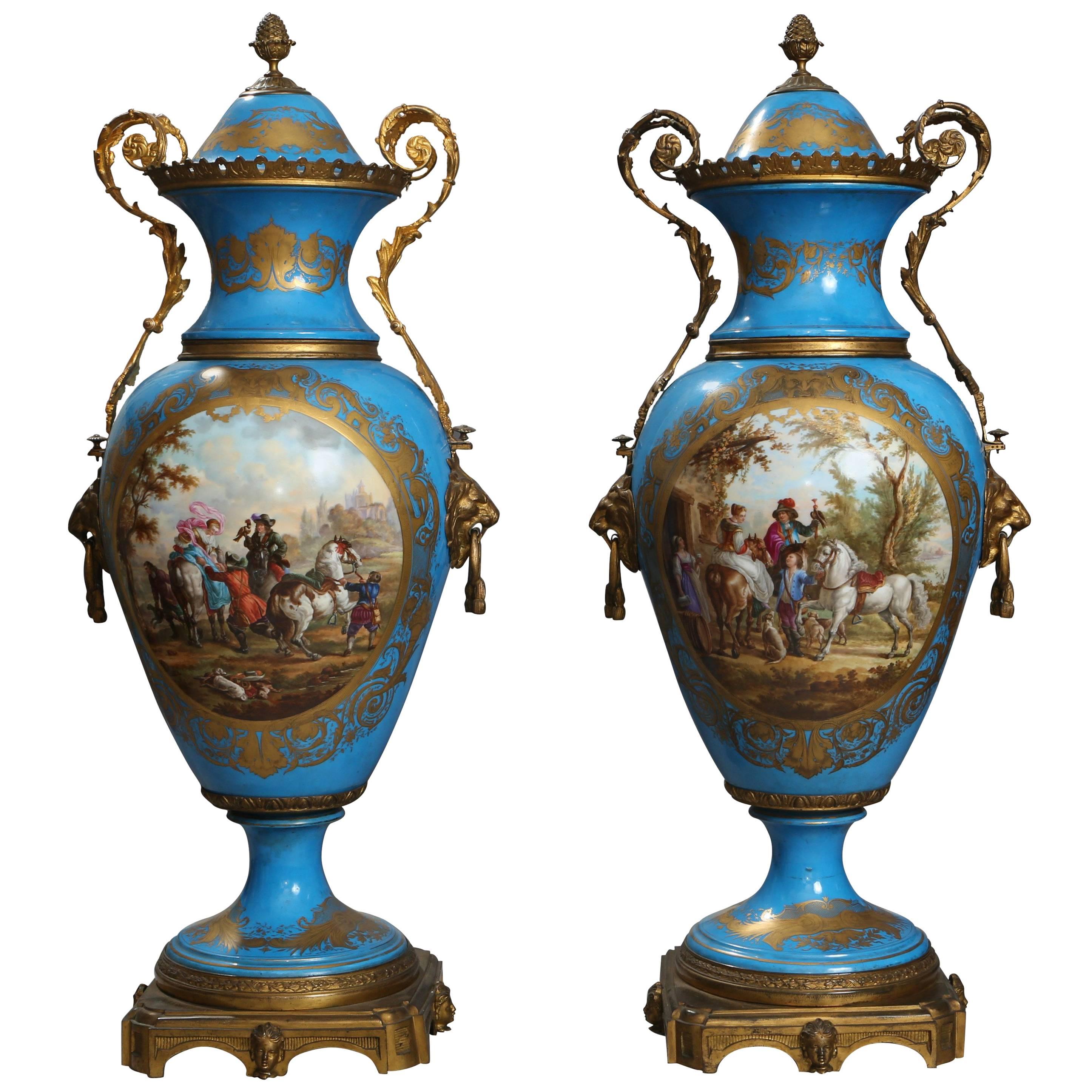Pair of 19th Century Sèvres Style Vases