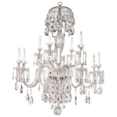 Twelve-Light Georgian-Style Lustre / Crystal Chandelier