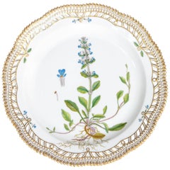 Round Pierced Platter, Flora Danica "Ajuga Reptans L" by Royal Copenhagen