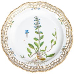 Round Pierced Platter, Flora Danica "Ajuga Reptans L" by Royal Copenhagen 2
