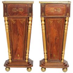 Pair of English Regency Rosewood Pedestals
