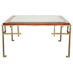 19th Century Cocktail Table with Red Coromandel Top
