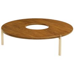 CA4W Contemporary Handcrafted Minimalist Modern Oak Brass Coffee Table