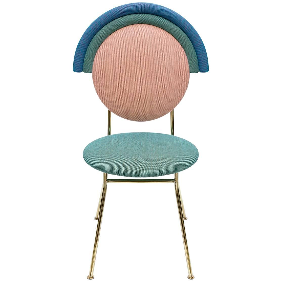 Iris Chair in Kvadrat Fabric and Polished Brass Polish by Merve Kahraman For Sale