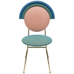 Iris Chair in Kvadrat Fabric and Polished Brass Polish by Merve Kahraman