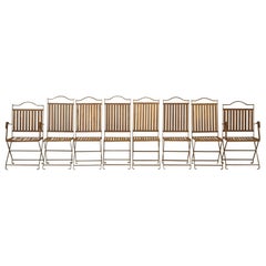 Vintage French Metal Garden Dining Chairs