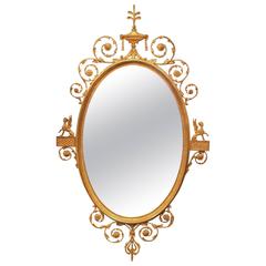 Fine 19th Century Adam Style Giltwood Oval Mirror 5