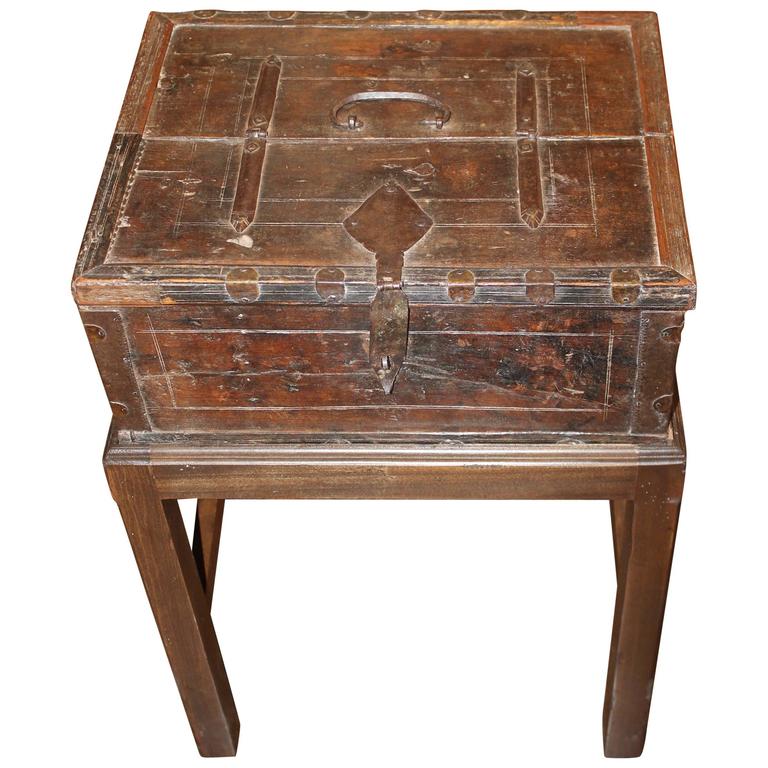 Vintage Spanish Storage Box on Stand at 1stDibs