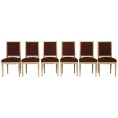 French Louis XVI Style Original Paint Dining Chairs 4