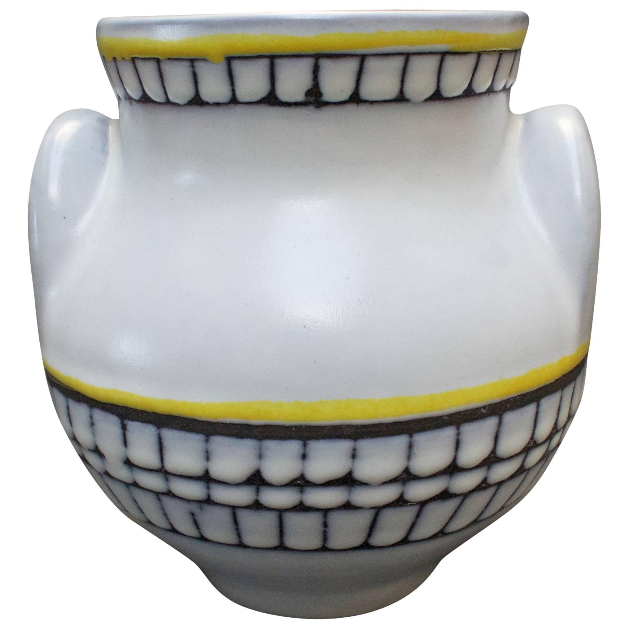 Ceramic 'Eared' Vase (Vase à Oreilles) by Roger Capron, Vallauris, France 1950s