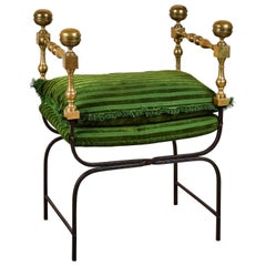 Striking, 19th Century Iron and Brass Savanarola Chair