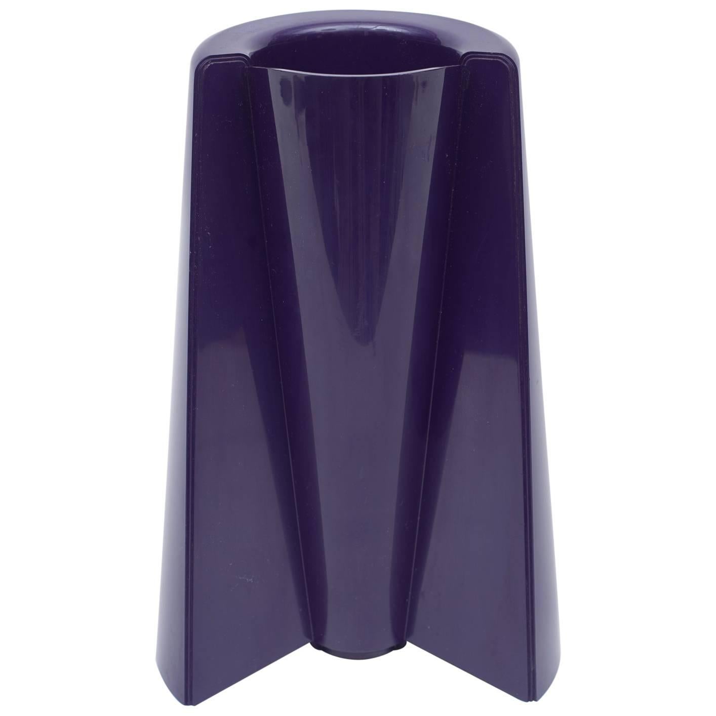Enzo Mari "Pago - Pago" Dark Purple Plastic Vase for Danese, Italy, 1969