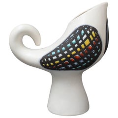 Vintage Bird Form 'Coq' Ceramic Pitcher by Roger Capron, 1950s