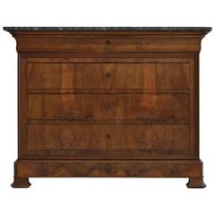 Vintage Louis Philippe Walnut Commode, 19th Century, France