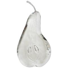 Monumental Polished Aluminum Pear Centerpiece Tray 11
