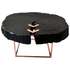 Character Coffee Table, Contemporary Modern, Wood and Copper