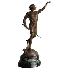 French Bronze Figure of Victory, by Emile Louis Picault, Late 19th Century