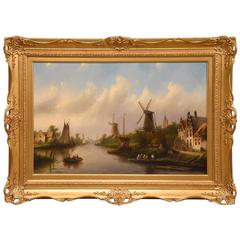 "A Dutch Canal View" by Jan Jacob Conrad Spohler 7