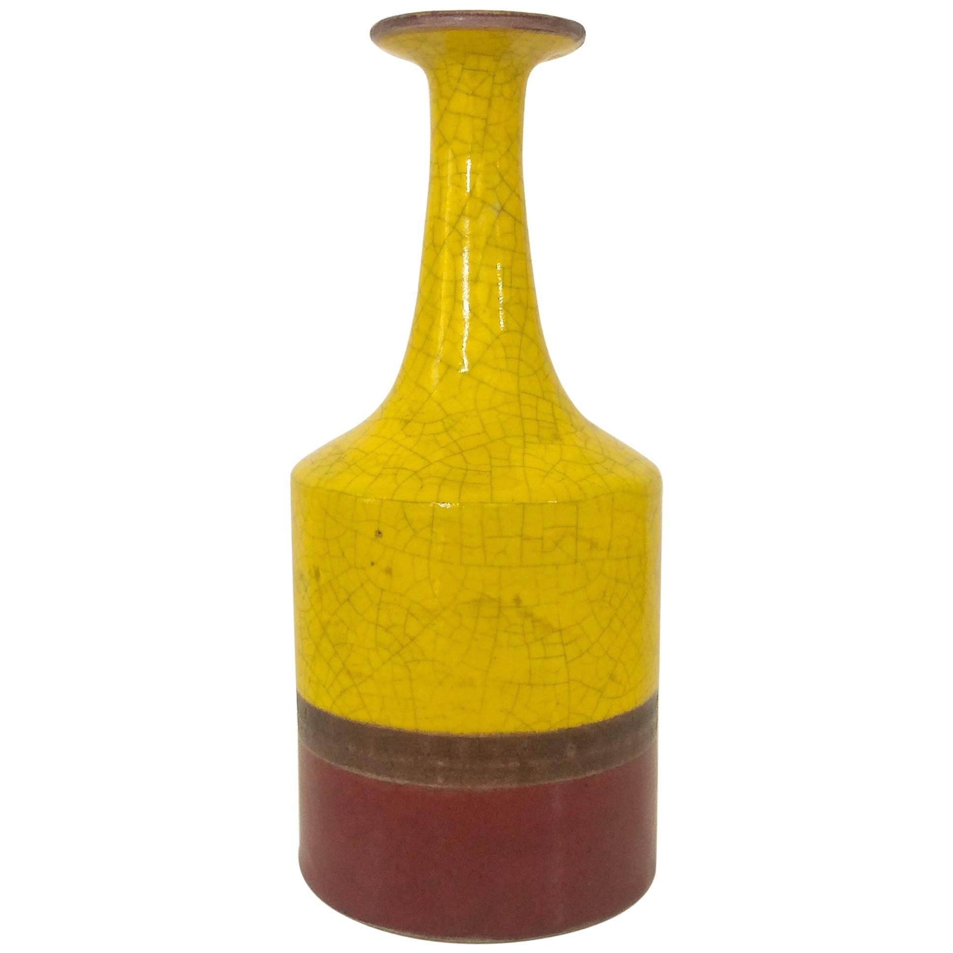 Guido Gambone Glazed Ceramic Vase, 1950s, Italy