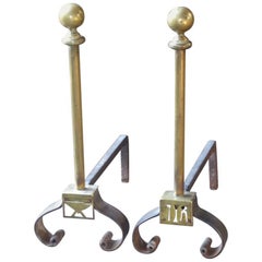 French Art Nouveau Firedogs or Andirons 12
