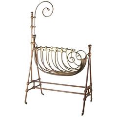 Beautiful Bronze 20th Century Cradle 8