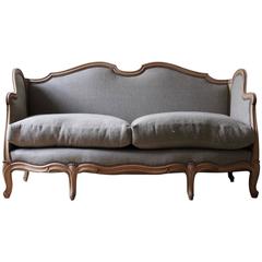 French Louis XV Style Linen Sofa, circa 1900 7
