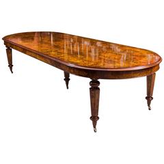 Bespoke Handmade Victorian Style Burr Walnut Marquetry Dining Table 1