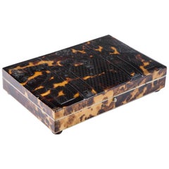 19th Century English Tortoiseshell Box 1820 Gothic Look with Feet