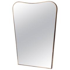 Mirror in slim brass frame, Italy, circa 1950 3