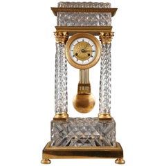 Early 19th Century Charles X Cut Crystal and Gilt Bronze Mantel Clock