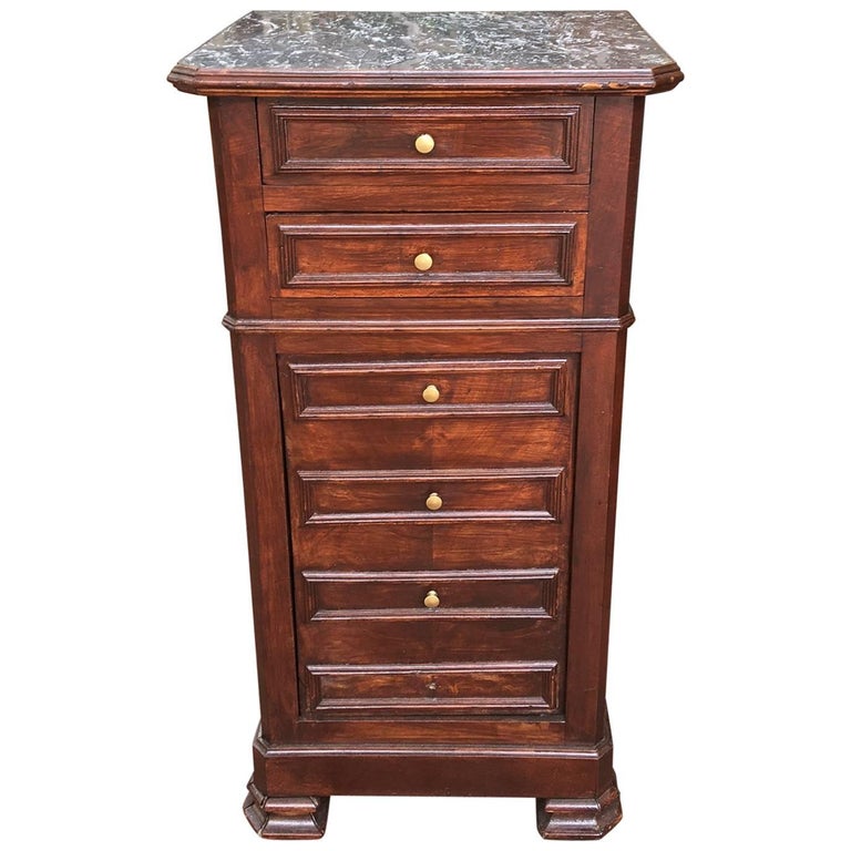 French Two Drawer Over A False Four Drawer Door Nightstand 19th Century For Sale At 1stdibs