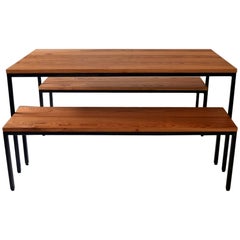 Atsuko Table with Nesting Benches, Dining Table, Contemporary Modern