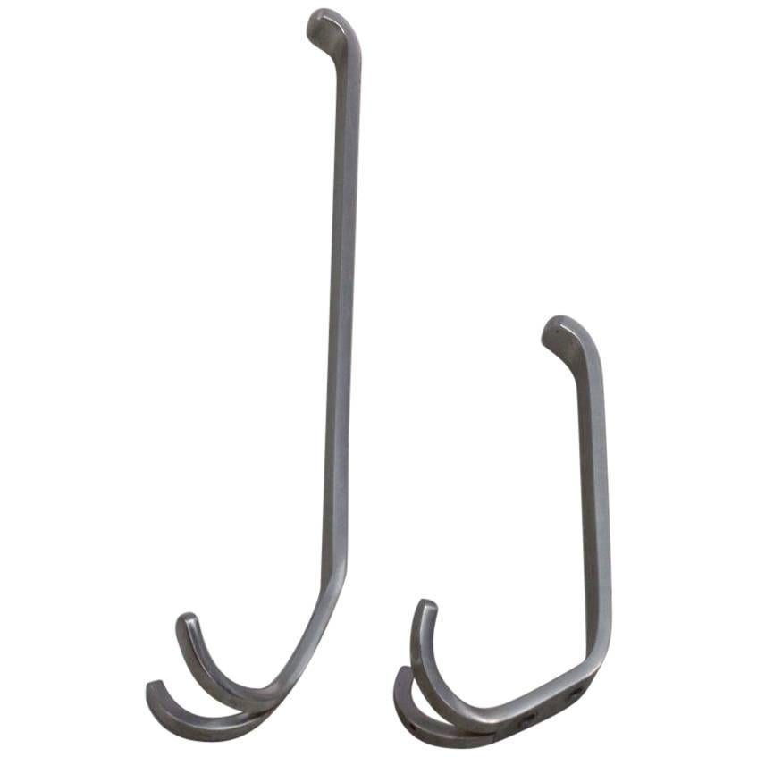 Five Coat Hooks Glass and Chrome at 1stDibs