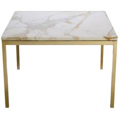 Table basse Florence Knoll en marbre Calacatta:: édition or 24 carats