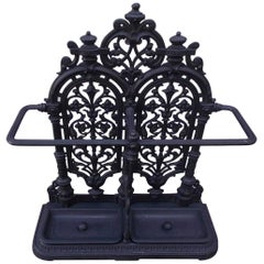 Vintage Scottish Cast Iron Decorative Umbrella Stand, Carron Company, Circa 1850