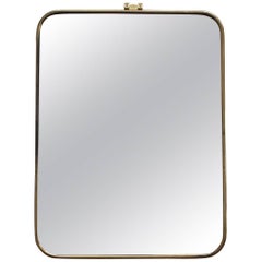 Italian Mid-Century Mirror with Brass Frame, Small, circa 1950s 10