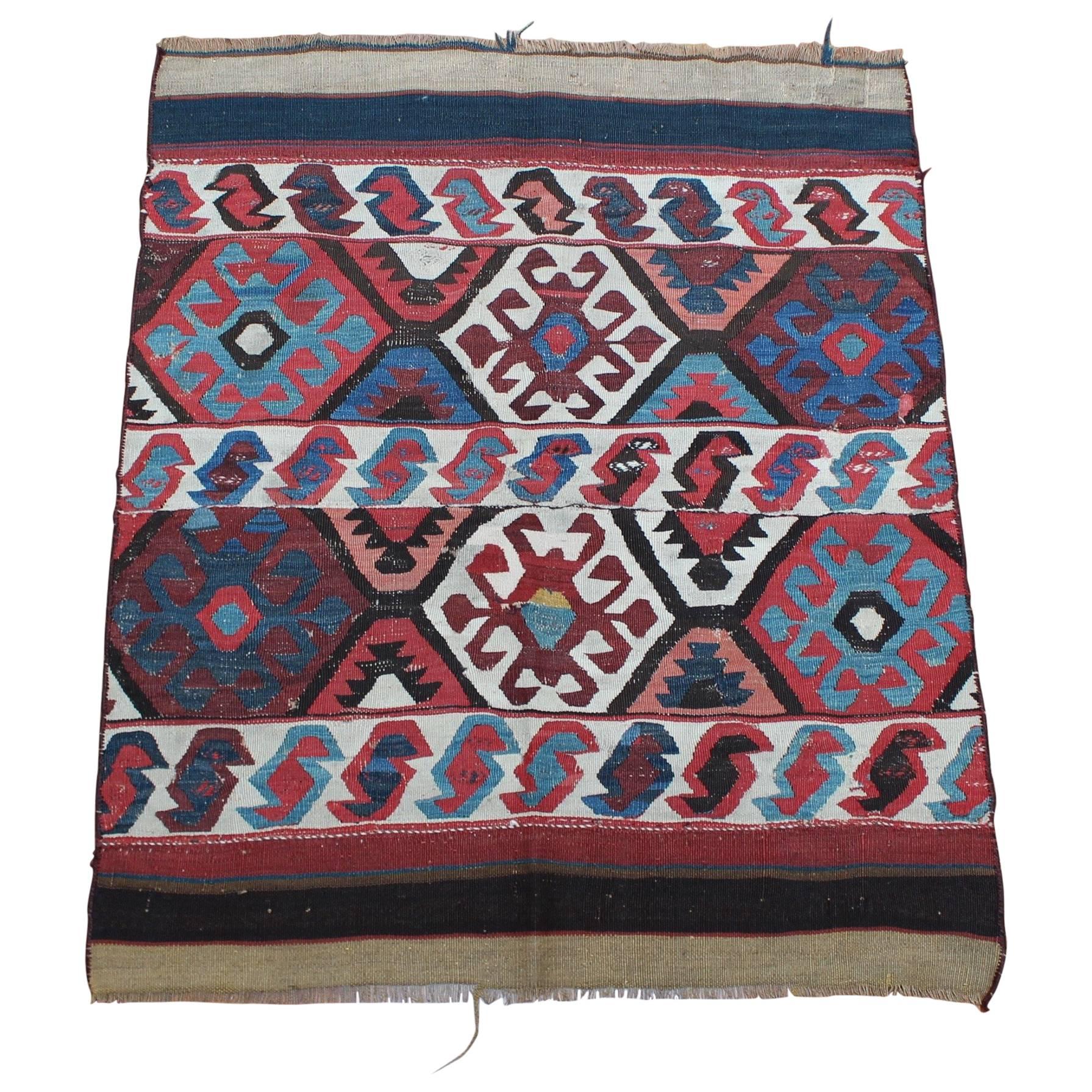 Turkish Kilim Antique Rug, circa Early 1900s For Sale
