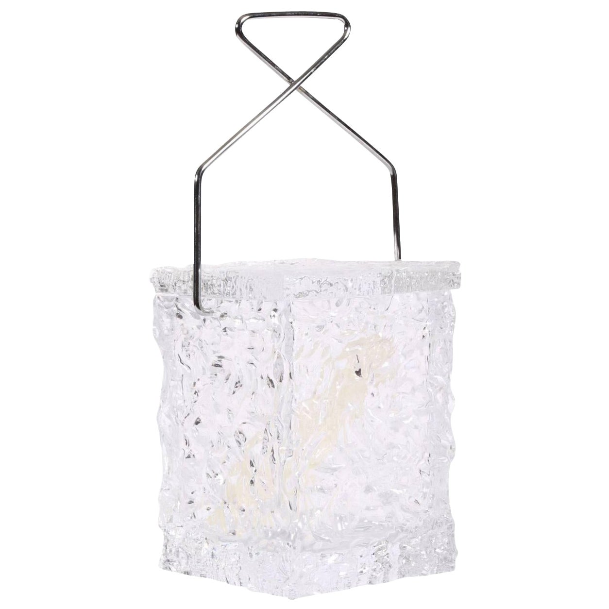 Modern Lucite Ice Bucket in Block of Ice Form