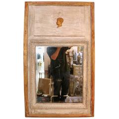 Antique Early 19th Century French Regency, Gustavian Style Trumeau Mirror
