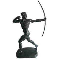 Hugo Lederer Art Deco Bronze of Archer