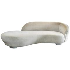 Cloud Sofa with Chrome Base in the Style of Vladimir Kagan