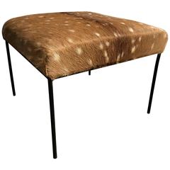 Paul McCobb Deer Hide Upholstered Stool