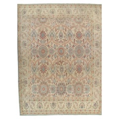 Persischer Sultanabad-Teppich, handgefertigt, orientalisch, Hellblau, Taupe, Elfenbein
