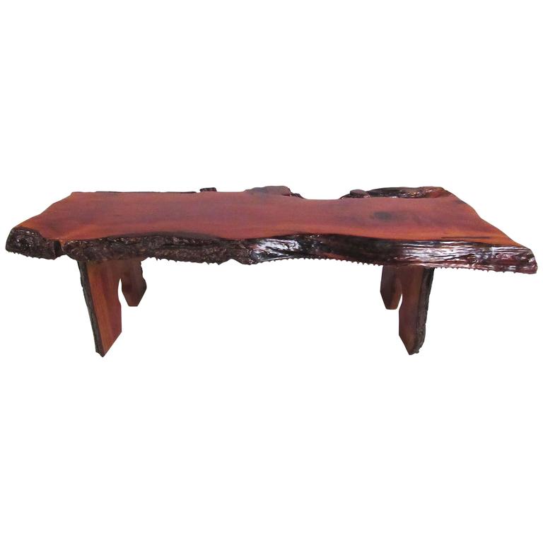 Live Edge Slab Coffee Table For Sale at 1stdibs