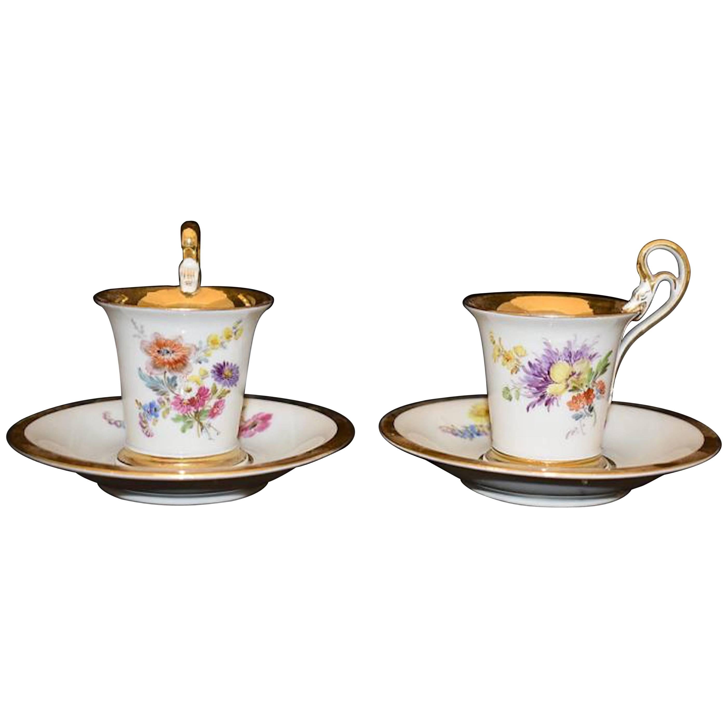 Pair of Meissen Demitasse Cups and Saucers