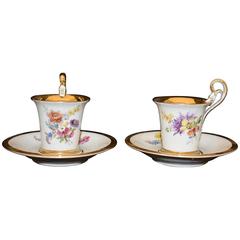 Pair of Meissen Demitasse Cups and Saucers