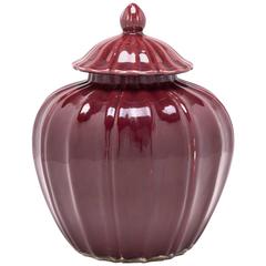 Chinese Oxblood Melon Jar 5